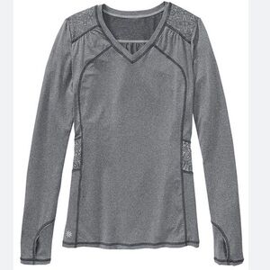 ATHLETA | Flint Grey Heather Reflective Northern Lights Athletic Top size Large